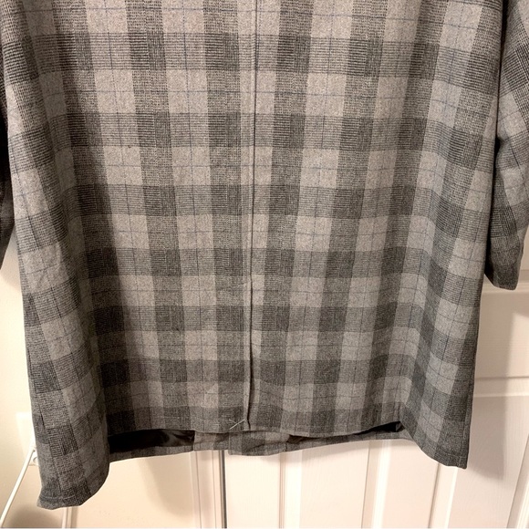 Kingsize 3/4 Gray Plaid Wool Coat 3XL Big and Tall - Picture 5 of 11